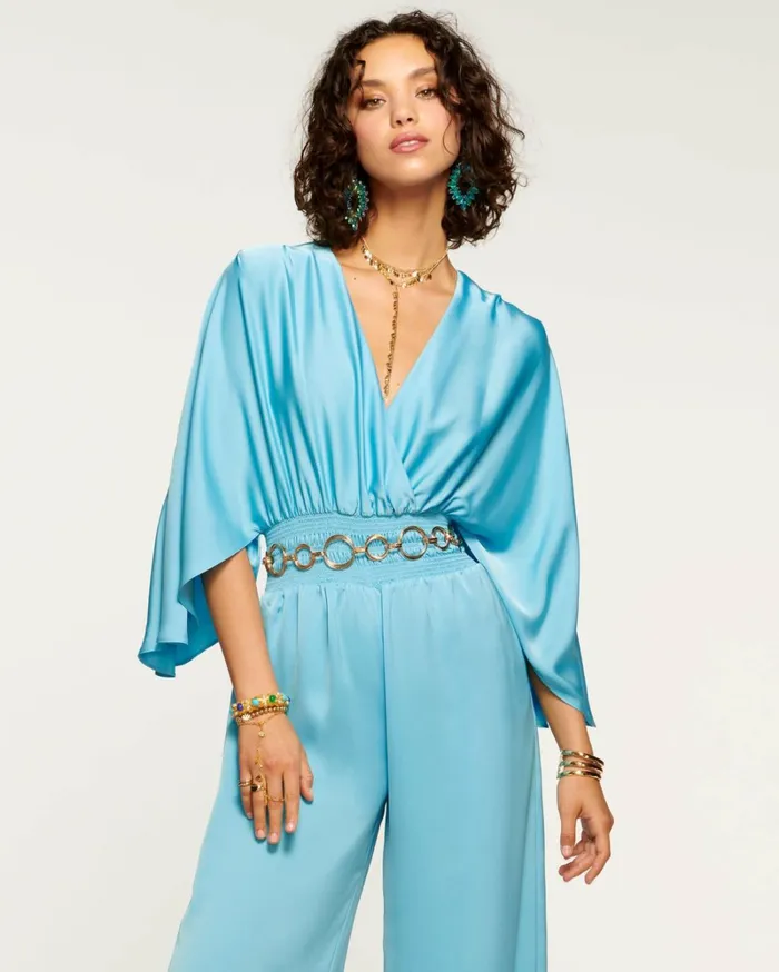 Women Cheri Wide Leg Jumpsuit True Blue Ramy Brook Dresses Women Cheri Wide Leg Jumpsuit True Blue Ramy Brook Dresses
