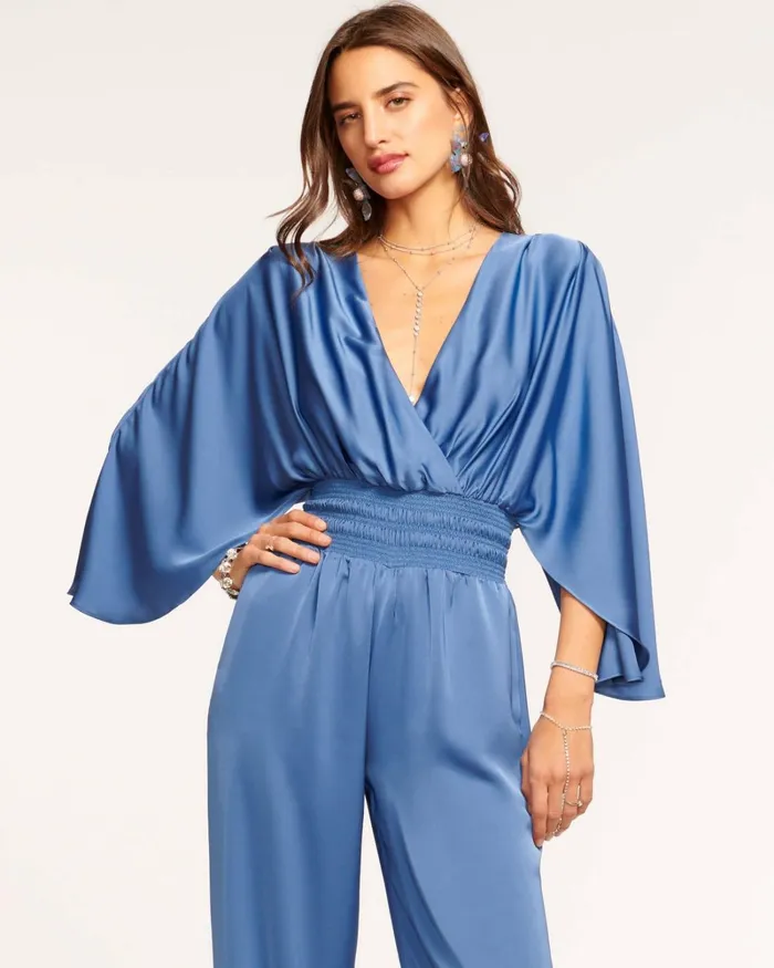 Women Cheri Wide Leg Jumpsuit True Blue Ramy Brook Dresses Women Cheri Wide Leg Jumpsuit True Blue Ramy Brook Dresses