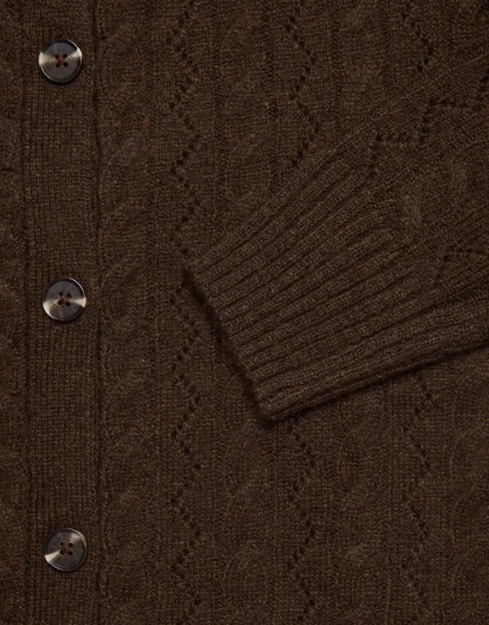 Women Chocolate Button Up Pointelle Knit Cardigan Threadbare Cardigans Women Chocolate Button Up Pointelle Knit Cardigan Threadbare Cardigans