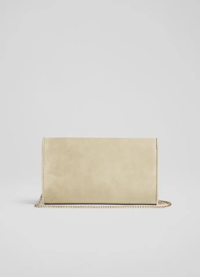 Women Clutch Bags LKBennett Dominica Beige Suede Clutch Bag Women Clutch Bags LKBennett Dominica Beige Suede Clutch Bag