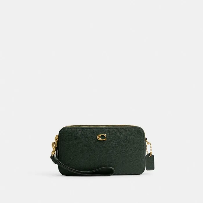 Women Clutches Coach Kira Crossbody Brassamazon Green