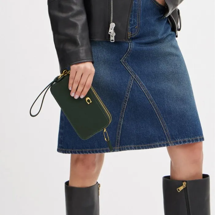 Women Clutches Coach Kira Crossbody Brassamazon Green