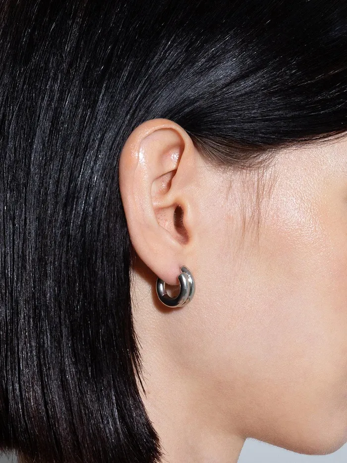 Women Clyde PalladiumPlated Hoop Earrings Aeyde Earrings