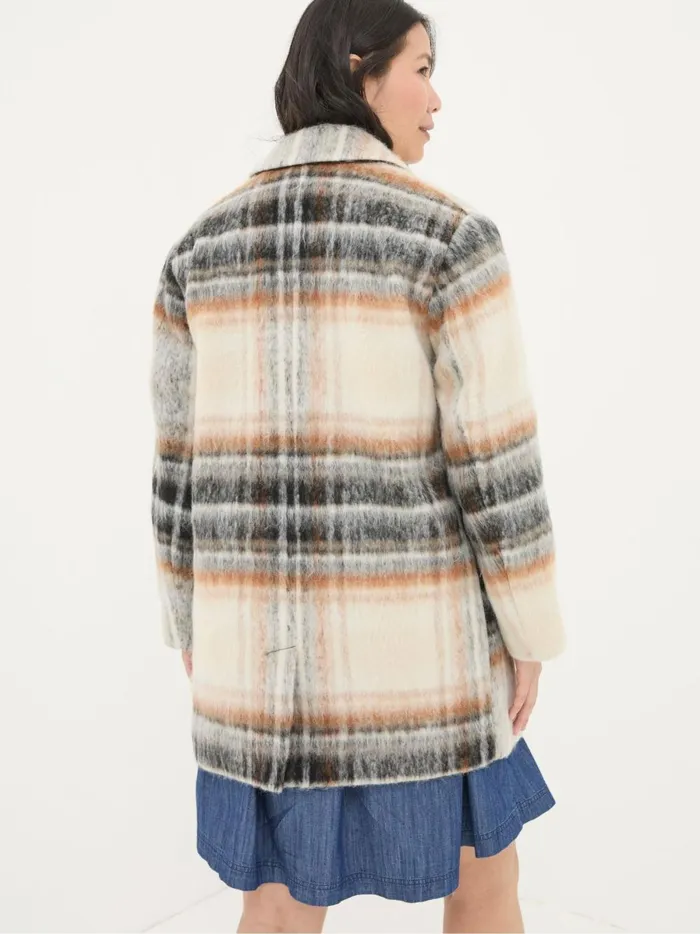 Women Coats and Jackets Fat Face Brown Marin Wool Blend Coat