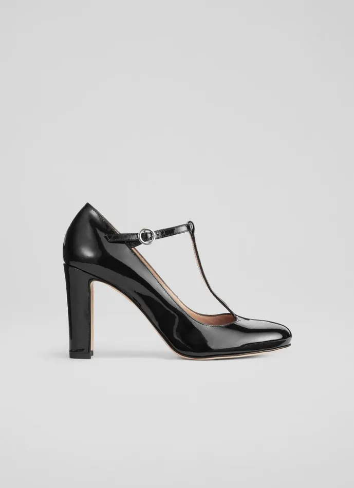 Women Court Shoes LKBennett Annalise Black Patent Leather TBar Mary Jane Shoes Black Women Court Shoes LKBennett Annalise Black Patent Leather TBar Mary Jane Shoes Black