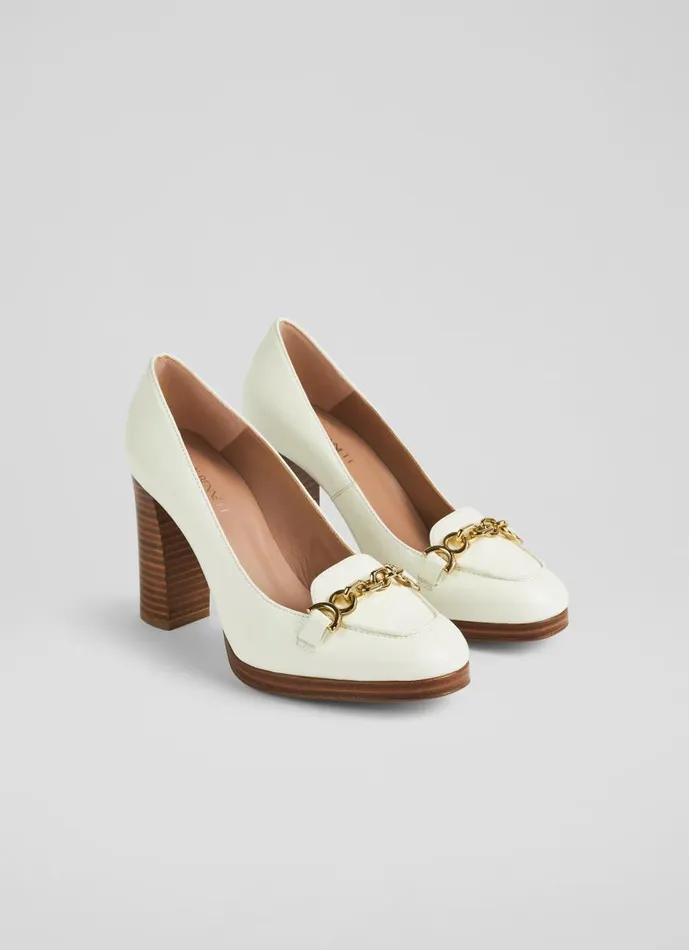 Women Court Shoes LKBennett Attley Cream Grainy Leather Platform Loafers Ecru Women Court Shoes LKBennett Attley Cream Grainy Leather Platform Loafers Ecru