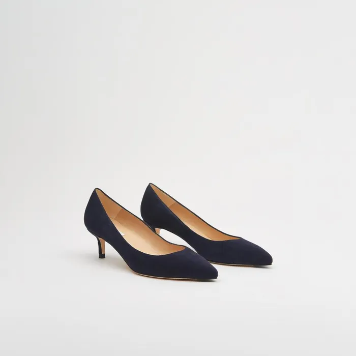 Women Court Shoes LKBennett Audrey Navy Suede Kitten Heel Courts Navy Blue Women Court Shoes LKBennett Audrey Navy Suede Kitten Heel Courts Navy Blue