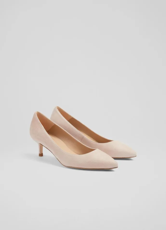 Women Court Shoes LKBennett Audrey Pale Pink Suede Closed Courts Pink Women Court Shoes LKBennett Audrey Pale Pink Suede Closed Courts Pink