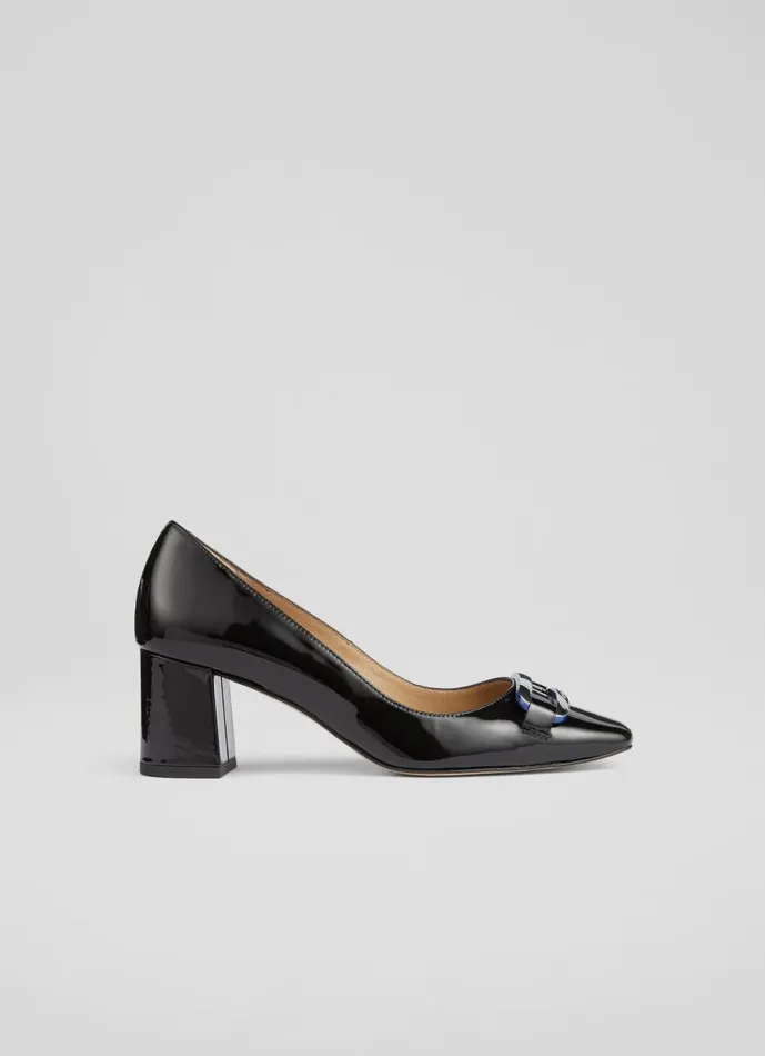 Women Court Shoes LKBennett Carpella Black Patent Court Shoes Black