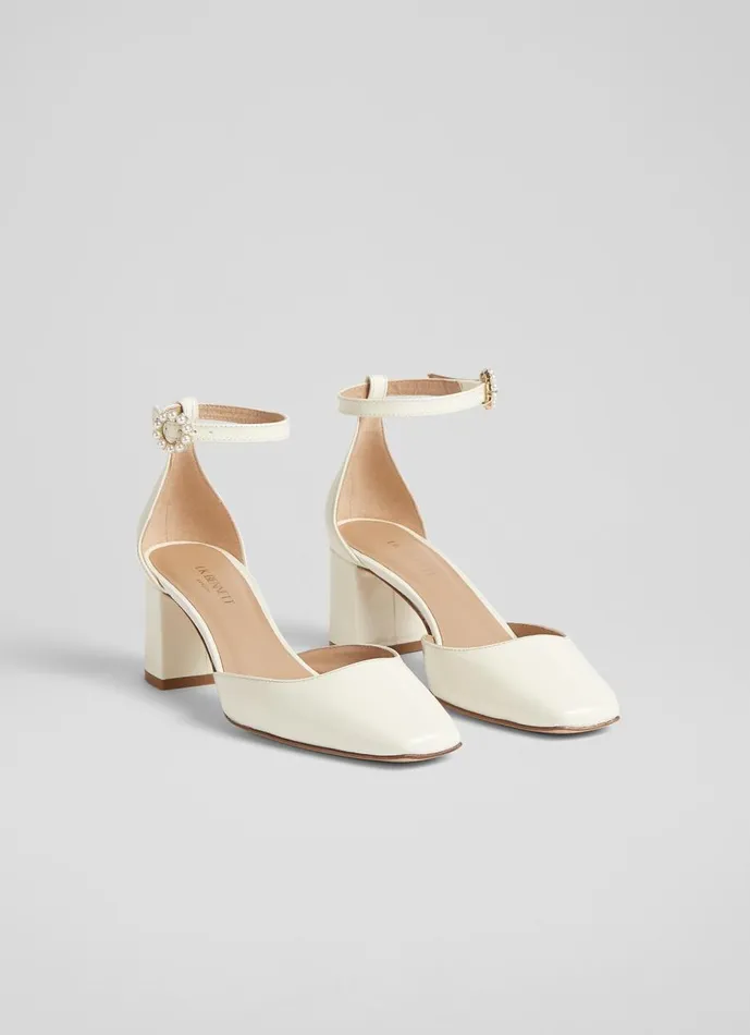 Women Court Shoes LKBennett Darling Cream Patent Leather Pearl Buckle D039orsay Courts White Women Court Shoes LKBennett Darling Cream Patent Leather Pearl Buckle D039orsay Courts White