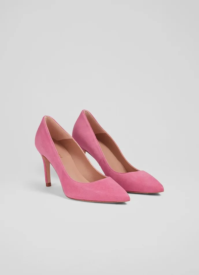Women Court Shoes LKBennett Floret Pink Suede Pointed Toe Courts Pink Women Court Shoes LKBennett Floret Pink Suede Pointed Toe Courts Pink