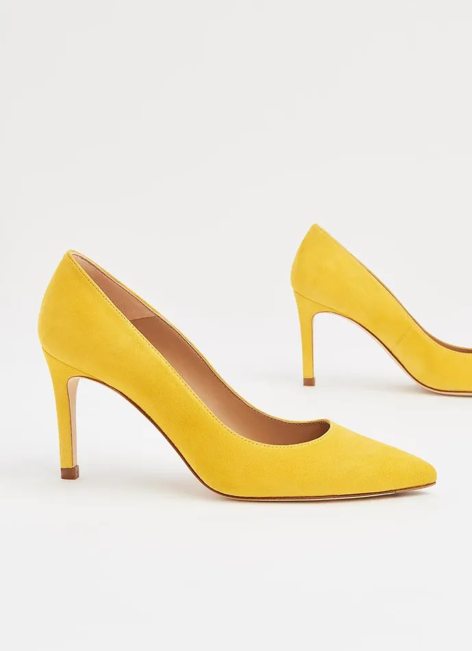 Women Court Shoes LKBennett Floret Sherbet Yellow Suede Pointed Toe Courts Yellow Women Court Shoes LKBennett Floret Sherbet Yellow Suede Pointed Toe Courts Yellow