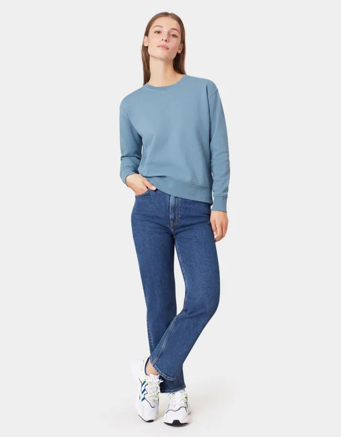 Women Crewneck Sweatshirts Colorful Standard Women Classic Organic Crew Limestone Grey