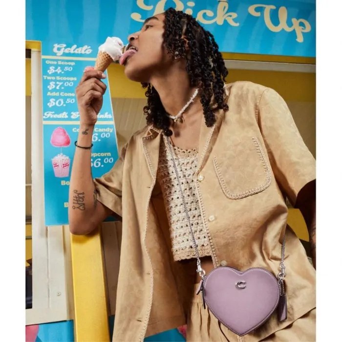 Women Crossbody Bags Coach Heart Crossbody 14 Lhice Purple