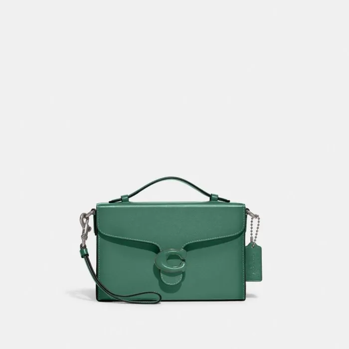 Women Crossbody Bags Coach Tabby Box Bag Silverbright Green