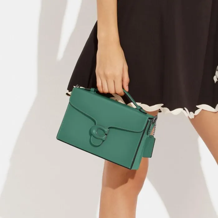 Women Crossbody Bags Coach Tabby Box Bag Silverbright Green