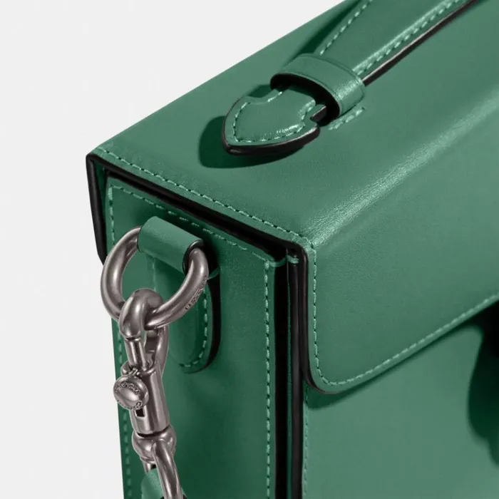 Women Crossbody Bags Coach Tabby Box Bag Silverbright Green