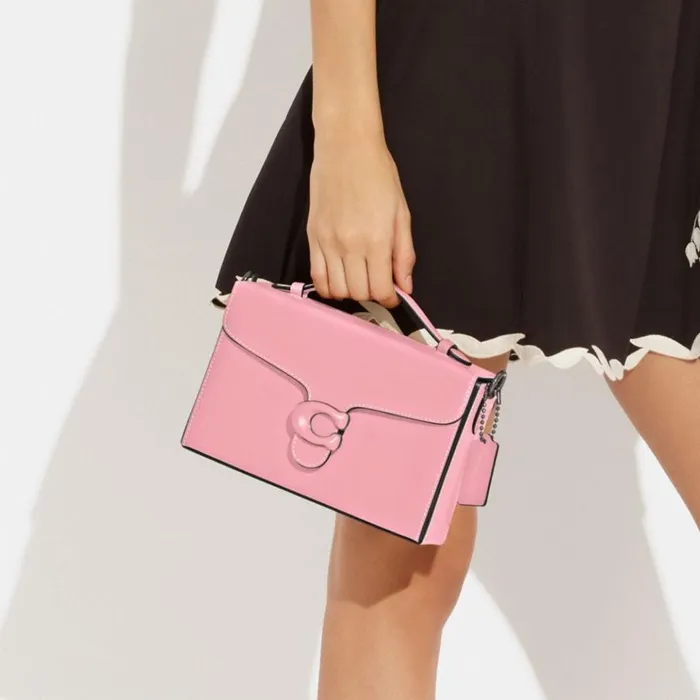 Women Crossbody Bags Coach Tabby Box Bag Silverflower Pink