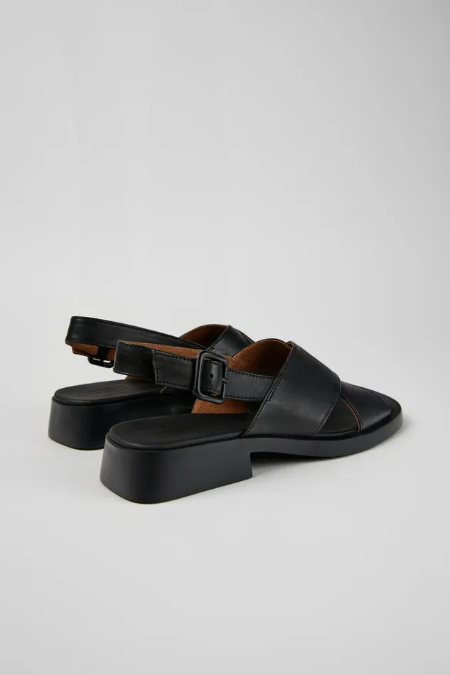 Women Dana Black Leather Sandals Camper Sandals Women Dana Black Leather Sandals Camper Sandals