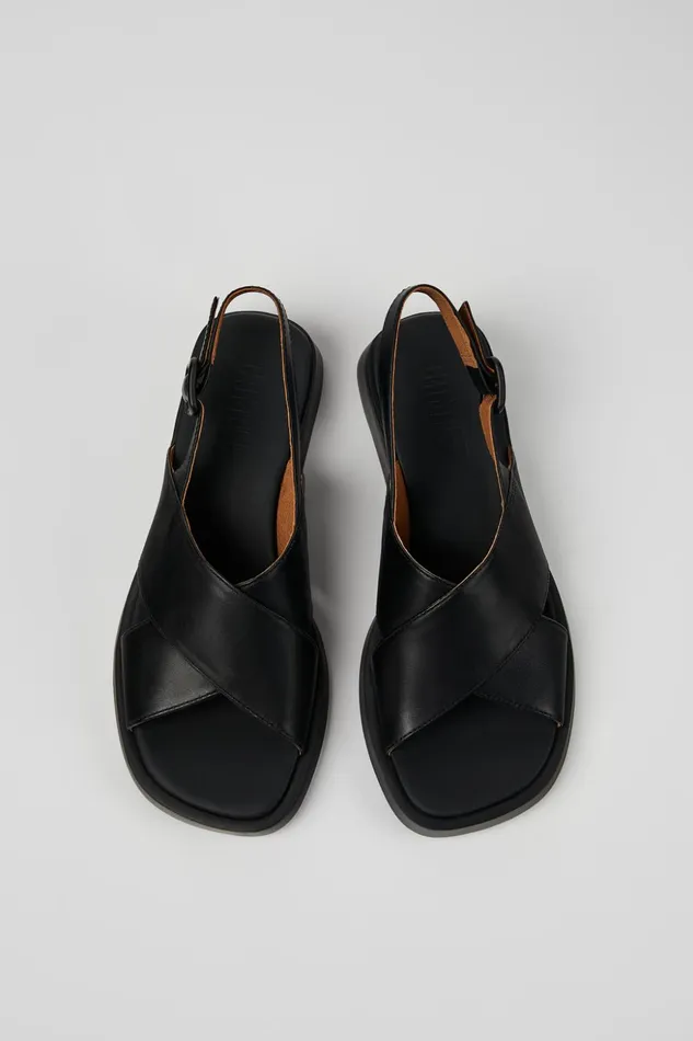 Women Dana Black Leather Sandals Camper Sandals Women Dana Black Leather Sandals Camper Sandals