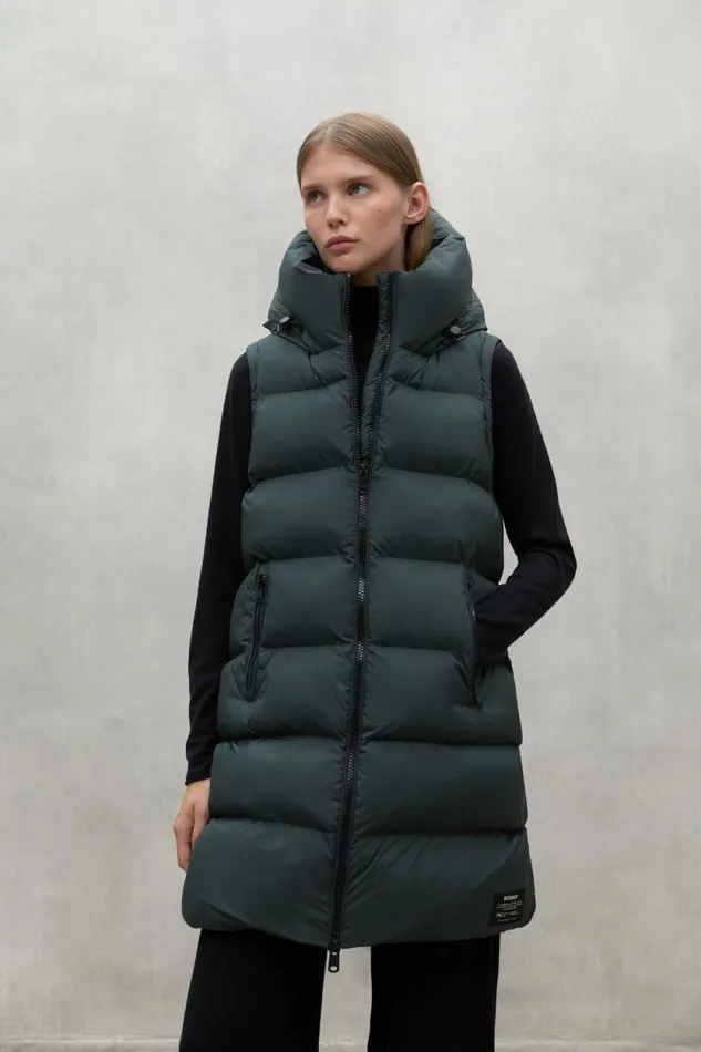 Women Dark Green Manlie Waistcoat Ecoalf Vests