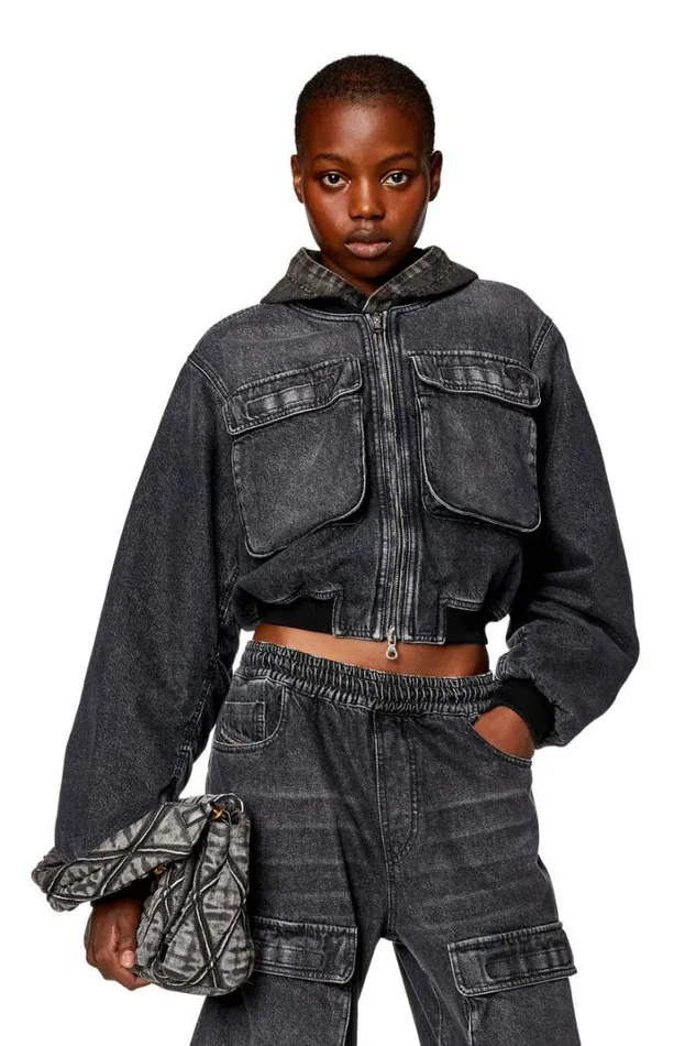 Women DeKhloS Black Diesel Outerwear And Jackets Women DeKhloS Black Diesel Outerwear And Jackets