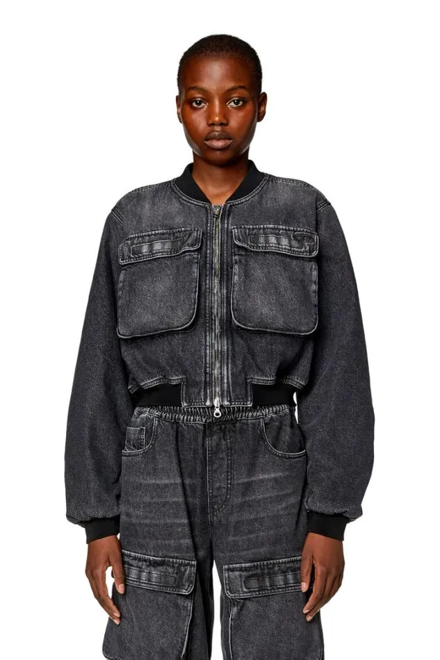 Women DeKhloS Black Diesel Outerwear And Jackets Women DeKhloS Black Diesel Outerwear And Jackets