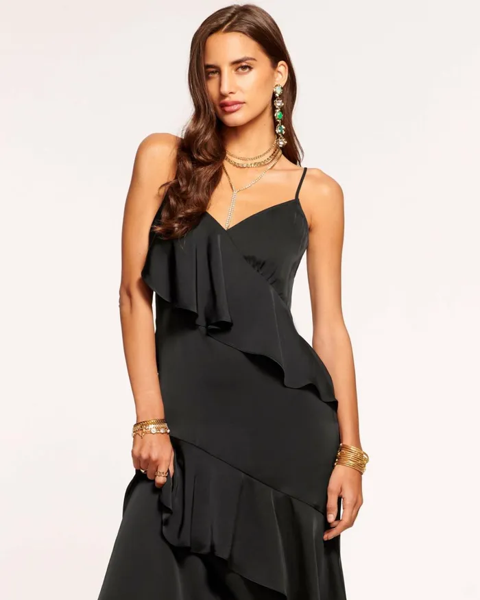 Women Elsie Ruffle Midi Dress Electric Pink Ramy Brook Dresses
