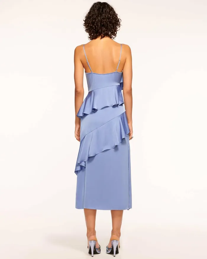 Women Elsie Ruffle Midi Dress Electric Pink Ramy Brook Dresses Women Elsie Ruffle Midi Dress Electric Pink Ramy Brook Dresses
