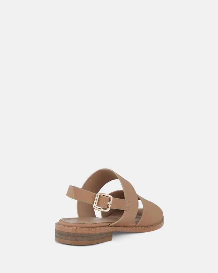 Women Flat Sandals NOVO Shoes TAILS CAMEL Flat Sandals