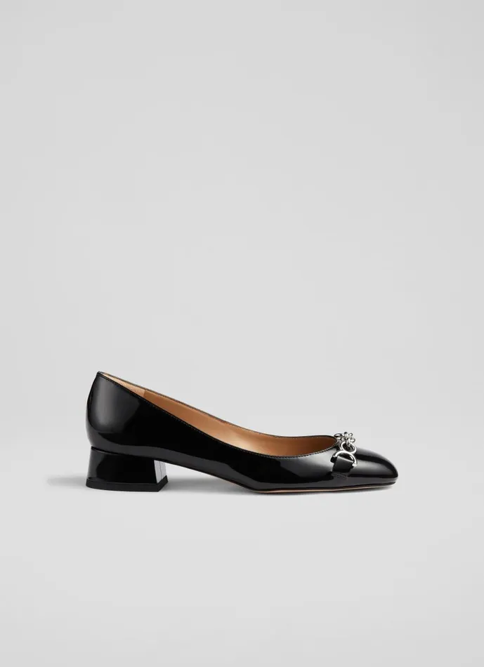Women Flats LKBennett Blakely Black Patent Snaffle Pumps Black