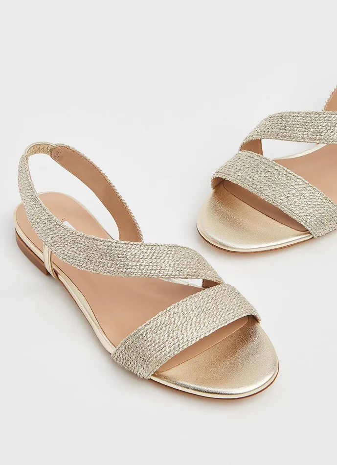 Women Flats LKBennett Rachel Gold Rope Flat Sandals Gold Women Flats LKBennett Rachel Gold Rope Flat Sandals Gold