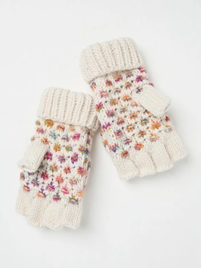 Women Gloves Fat Face Ivory Spacedye Overflap Gloves Women Gloves Fat Face Ivory Spacedye Overflap Gloves