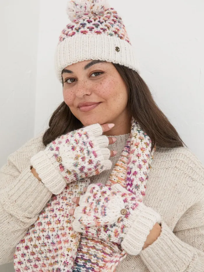 Women Gloves Fat Face Ivory Spacedye Overflap Gloves Women Gloves Fat Face Ivory Spacedye Overflap Gloves