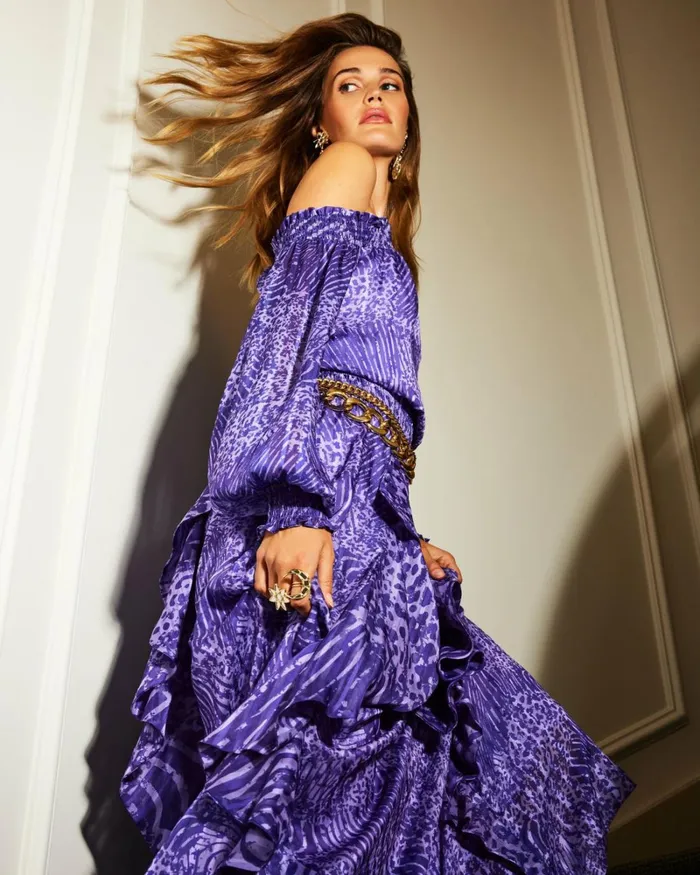 Women Haley OffTheShoulder Maxi Dress Amethyst Animal Ramy Brook Dresses Women Haley OffTheShoulder Maxi Dress Amethyst Animal Ramy Brook Dresses