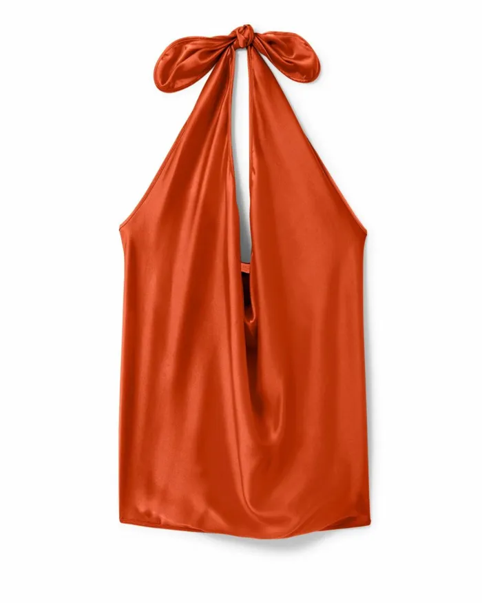 Women Harriet Halter Tank Top Burnt Sienna Ramy Brook Tops Women Harriet Halter Tank Top Burnt Sienna Ramy Brook Tops