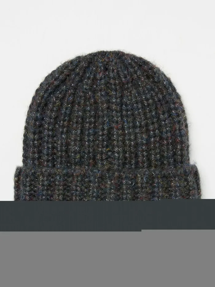 Women Hats Fat Face Black Sparkle Beanie