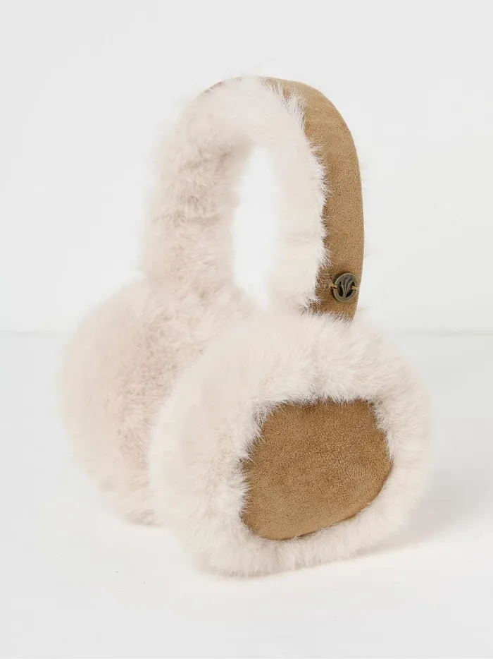 Women Hats Fat Face Brown Fluffy Earmuffs