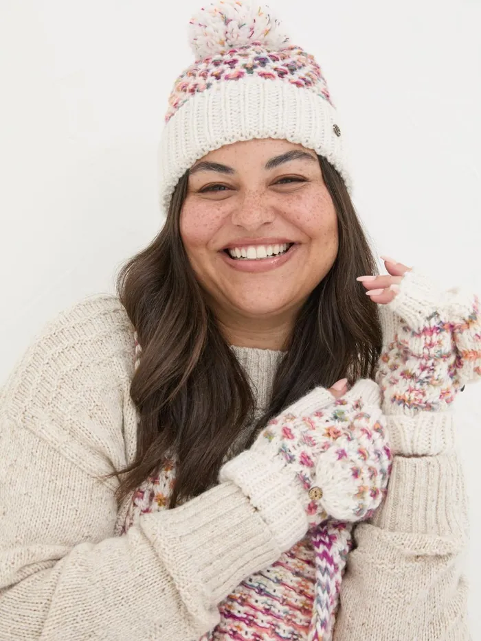 Women Hats Fat Face Ivory Spacedye Bobble Hat