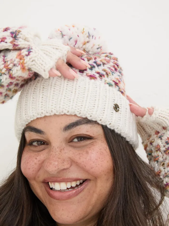 Women Hats Fat Face Ivory Spacedye Bobble Hat