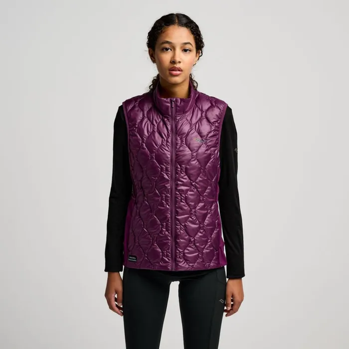 Women Hurricane Insulated Vest Eggplant Saucony Jackets