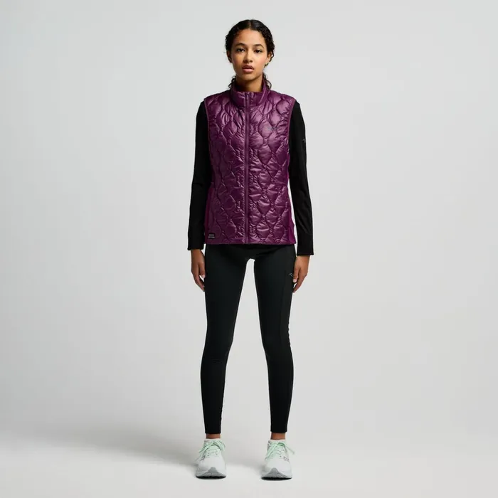 Women Hurricane Insulated Vest Eggplant Saucony Jackets