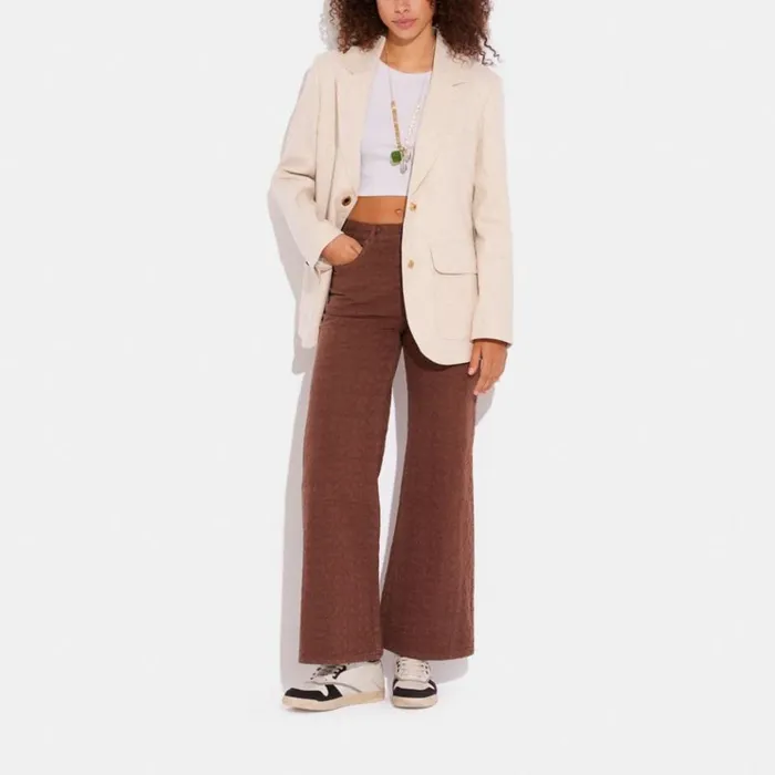 Women Jackets and Outerwear Coach Relaxed Summer Blazer Khaki