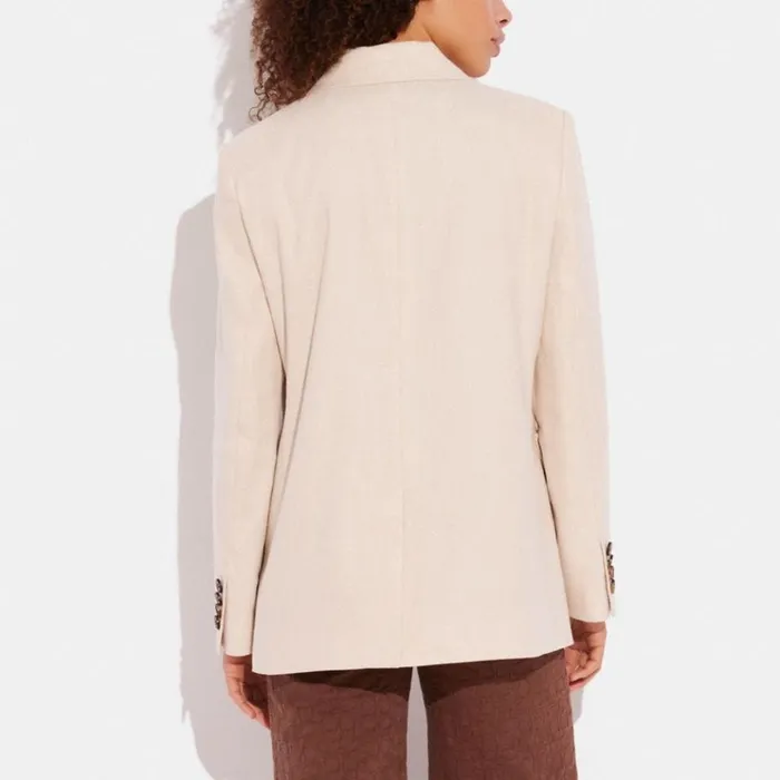 Women Jackets and Outerwear Coach Relaxed Summer Blazer Khaki