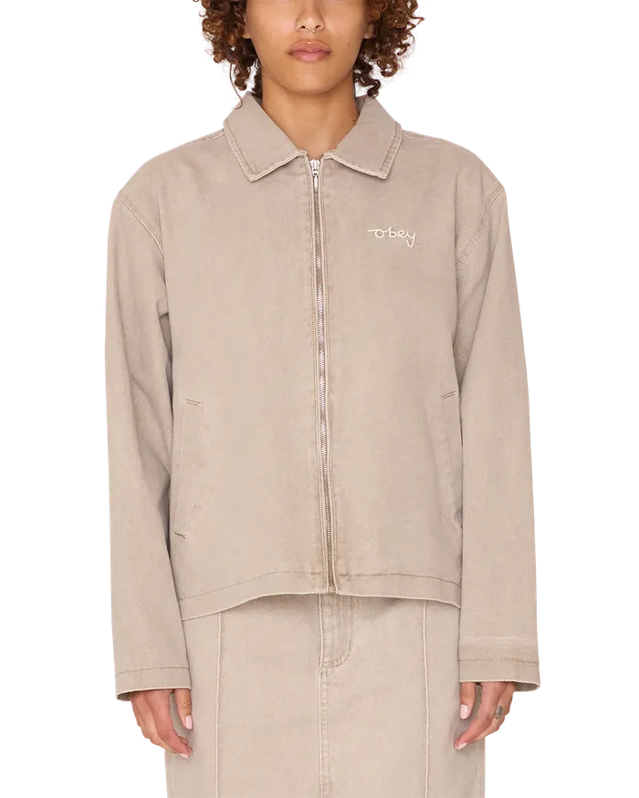 Women JACKETS OBEY Clothing SERENE ZIP JACKET Fungi