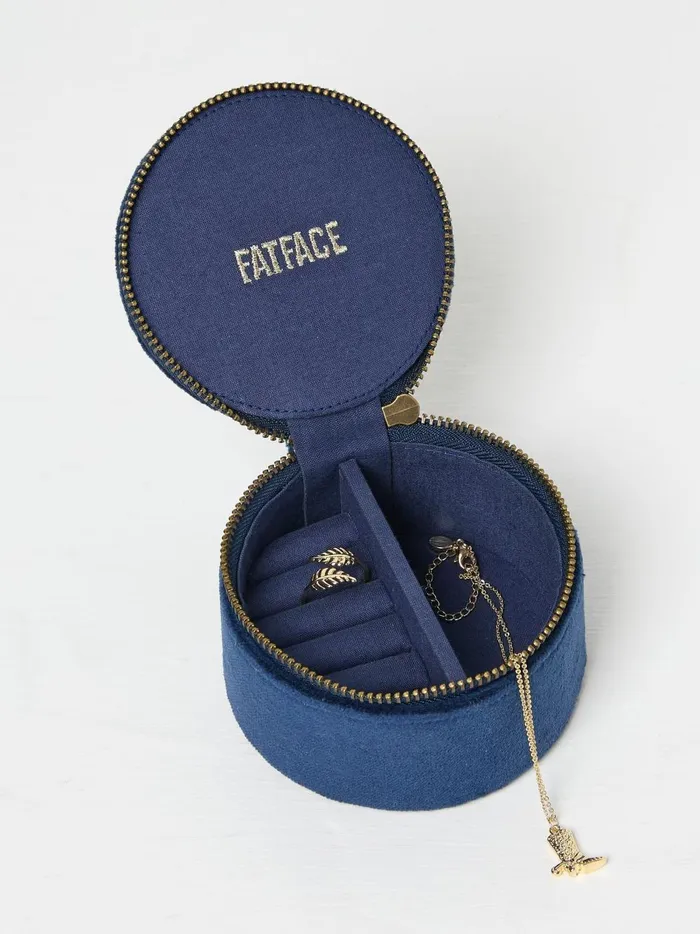 Women Jewellery Fat Face Blue Hedgehog Travel Jewellery Box