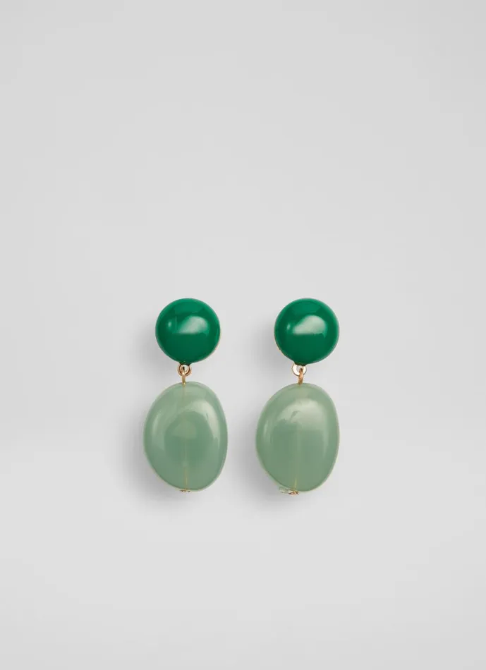 Women Jewellery LKBennett Ember Green Acrylic StoneLike Drop Earrings
