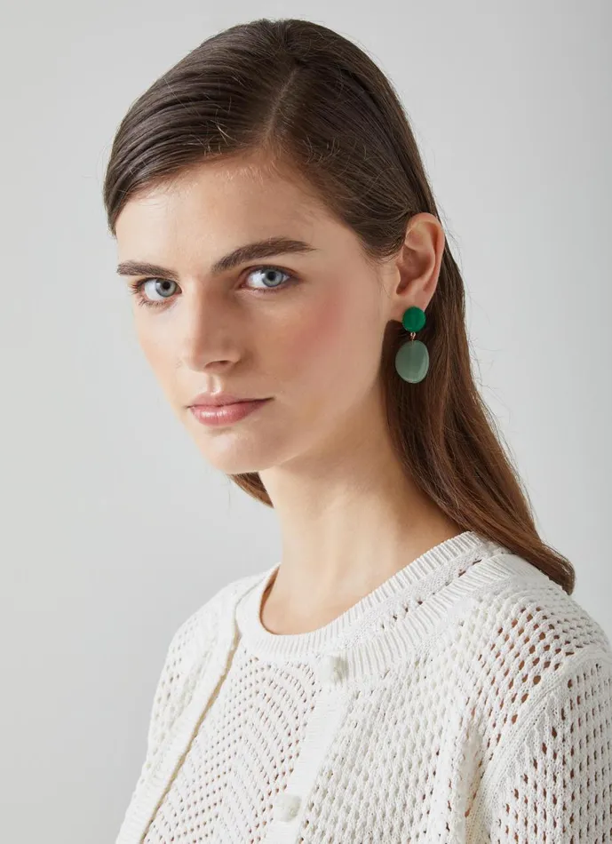 Women Jewellery LKBennett Ember Green Acrylic StoneLike Drop Earrings Women Jewellery LKBennett Ember Green Acrylic StoneLike Drop Earrings