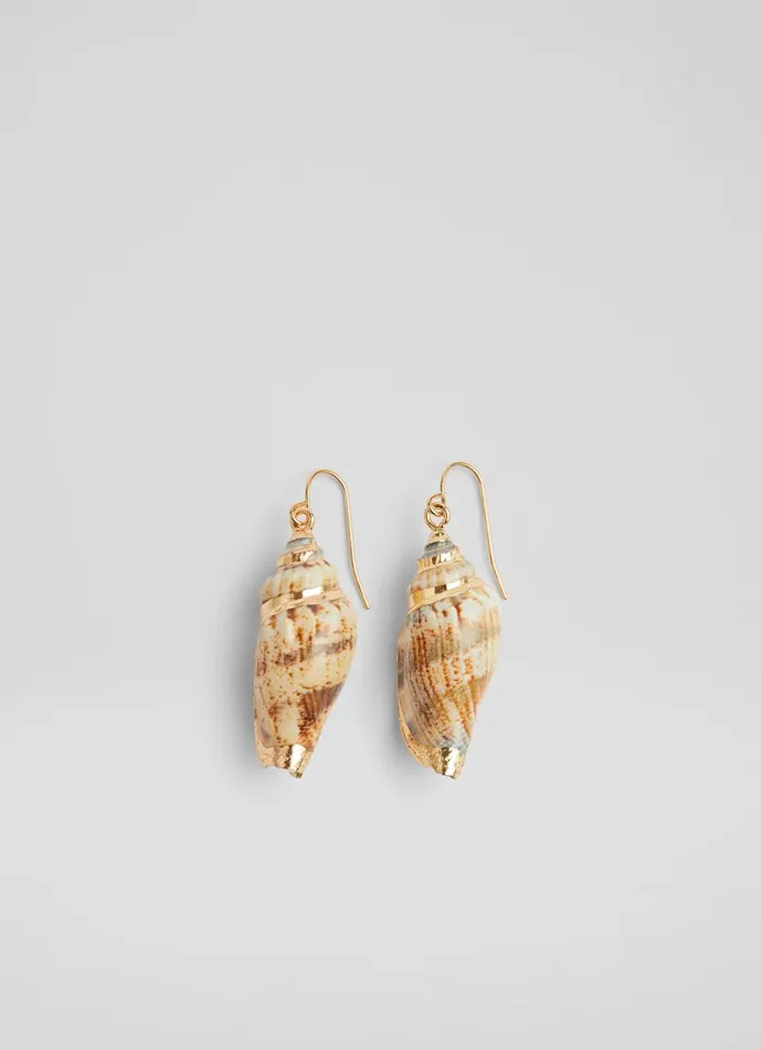 Women Jewellery LKBennett Maris Gold Painted Shell Earrings