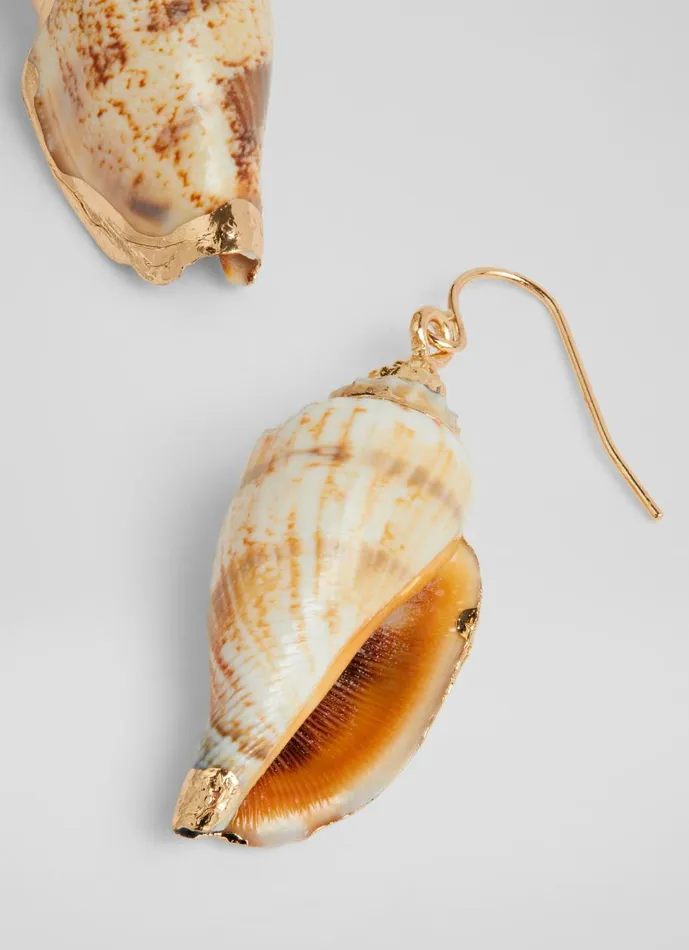 Women Jewellery LKBennett Maris Gold Painted Shell Earrings Women Jewellery LKBennett Maris Gold Painted Shell Earrings
